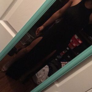 Black midi dress with slits